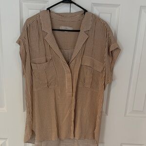 LOFT Women's Button Down Striped Shirt